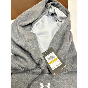 Womens Small Under Armour Essential Grey Fleece Hustle Hoodie Hoody Pullover NEW